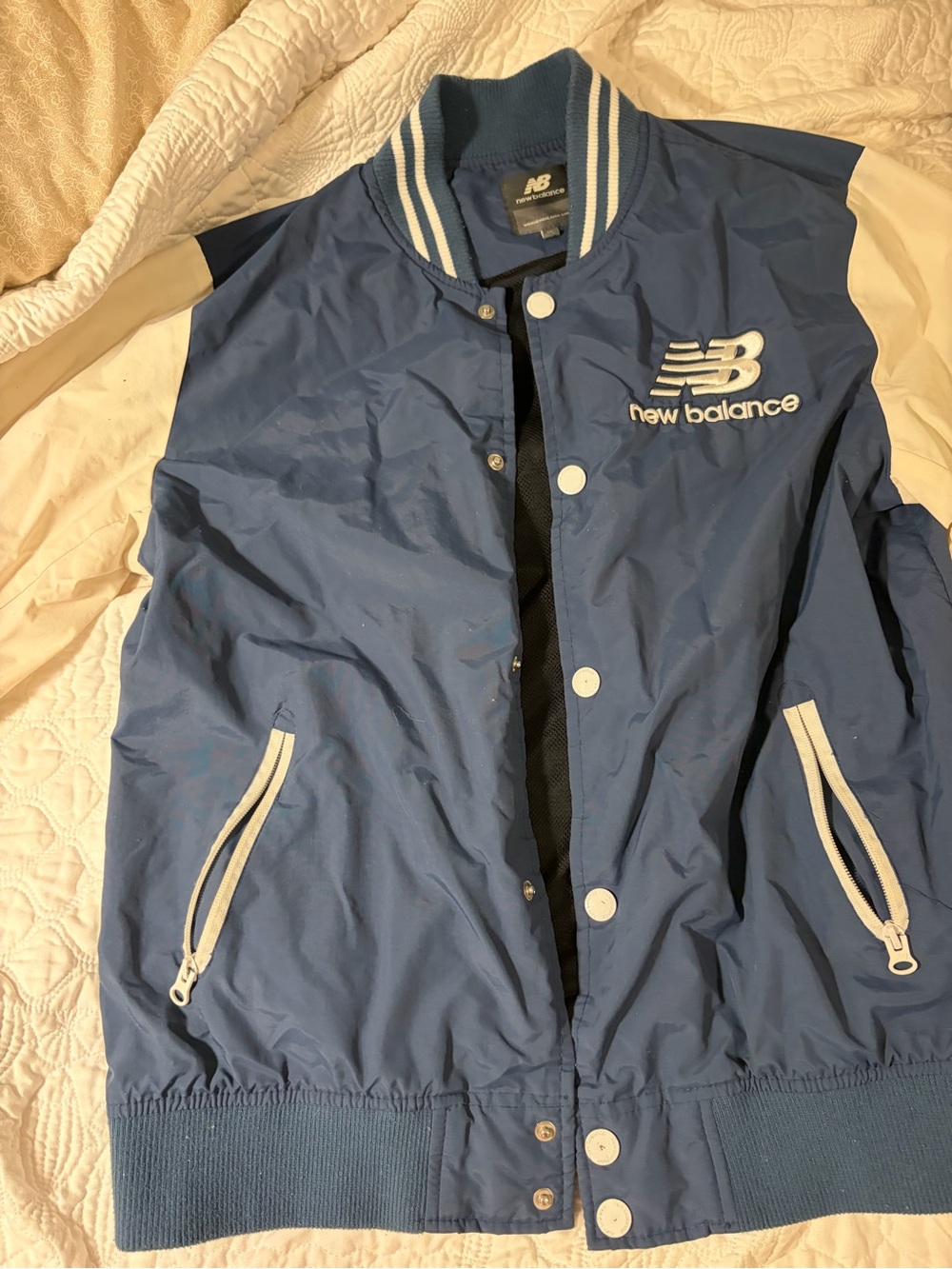 New Balance Blue and White Women's Bomber Jacket